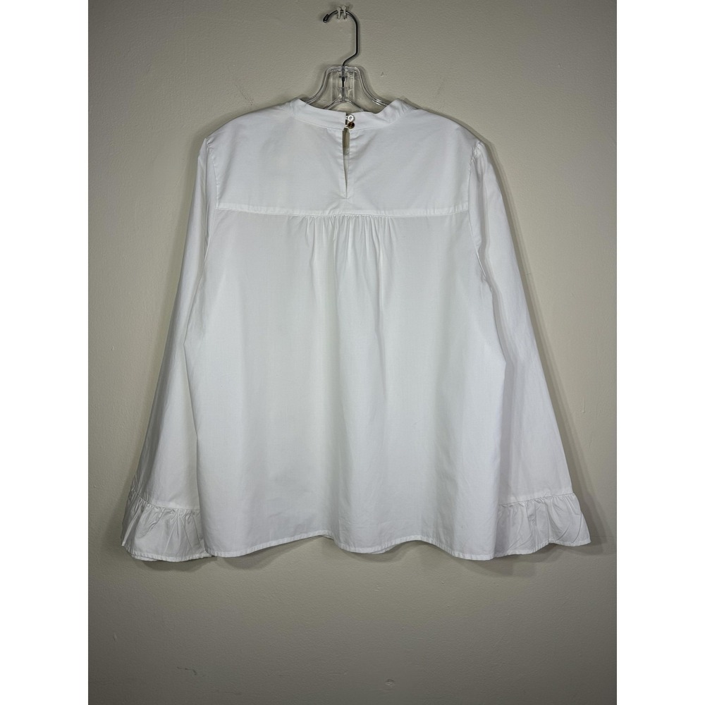 Maeve Anthropologie Blouse Womens 14 White Bell Sleeve Top NEW - Picture 4 of 15